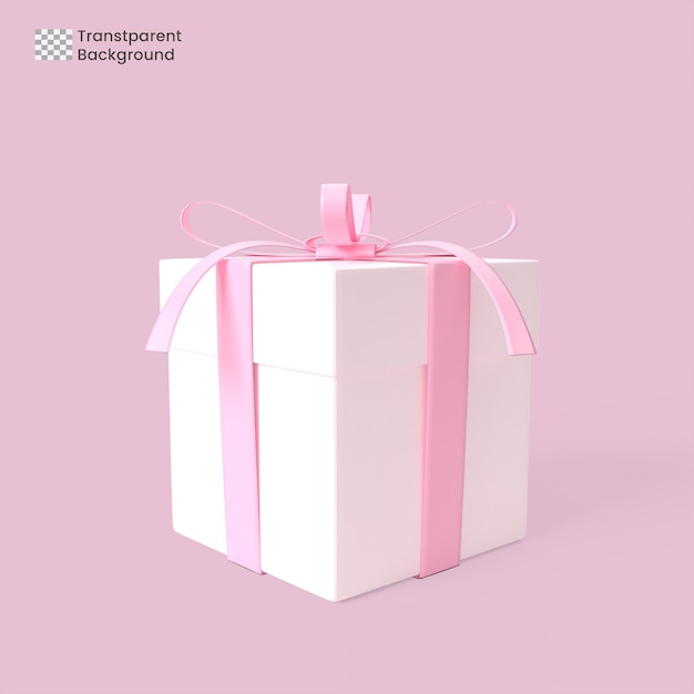 Uma caixa de presente rosa com uma fita rosa e um laço rosa.