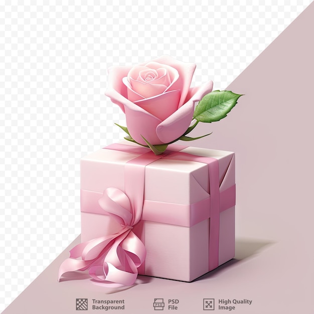 PSD uma caixa rosa com uma rosa rosa