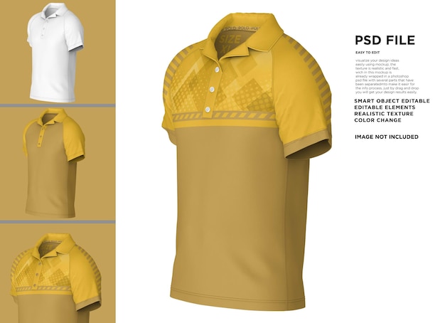 PSD uma camisa amarela com um padrão que diz psd.