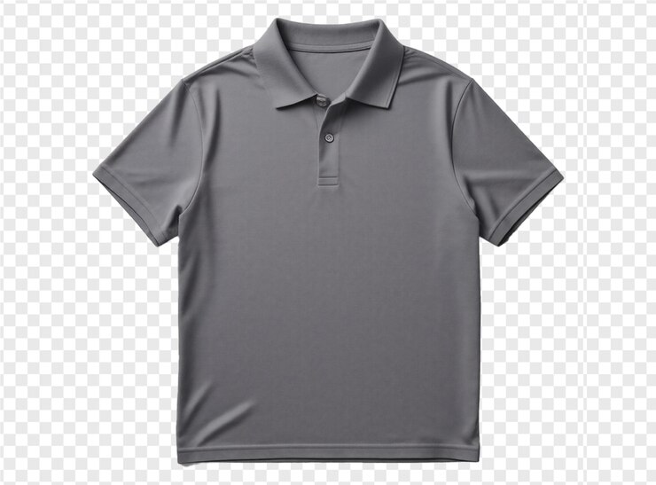 PSD uma camisa de polo cinza com um colarinho cinzento e uma camisa cinzenta com um bolso
