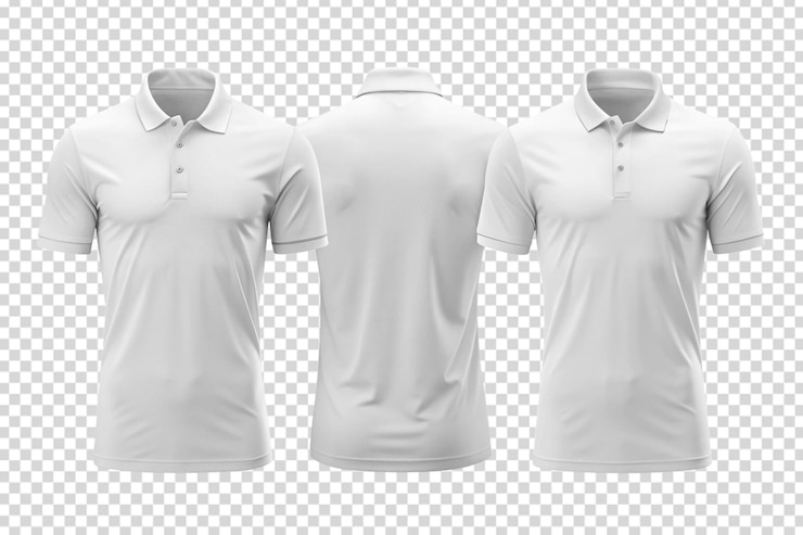 PSD uma camisa polo branca com um colarinho branco e uma camisa branca com um logotipo nele