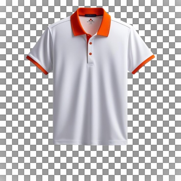 PSD uma camisa polo branca com um colarinho preto gerado por ai