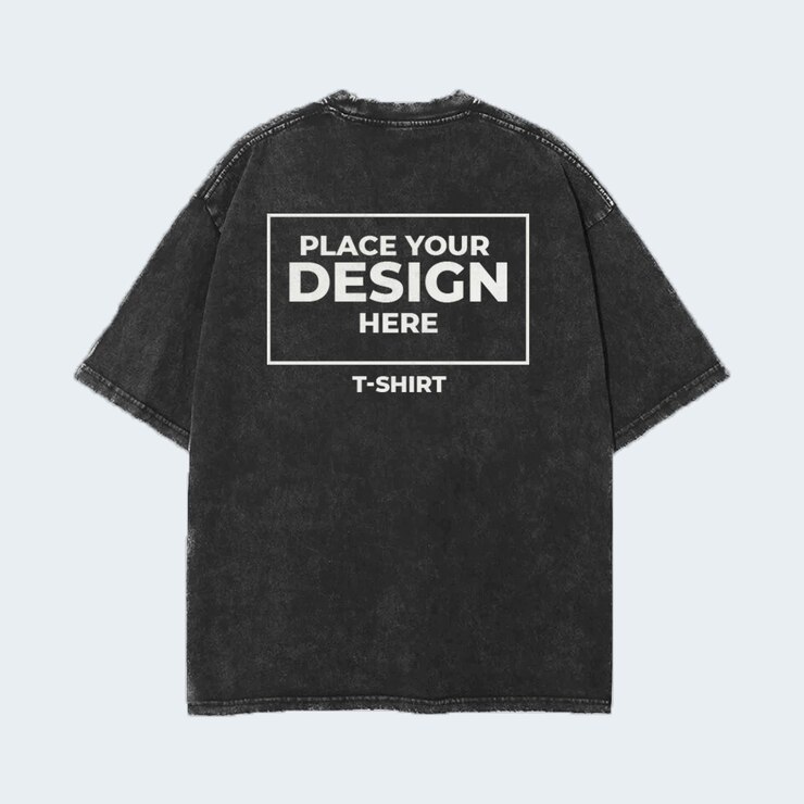 PSD uma camisa preta com um lugar onde você coloca sua própria camisa oversized com costas pretas