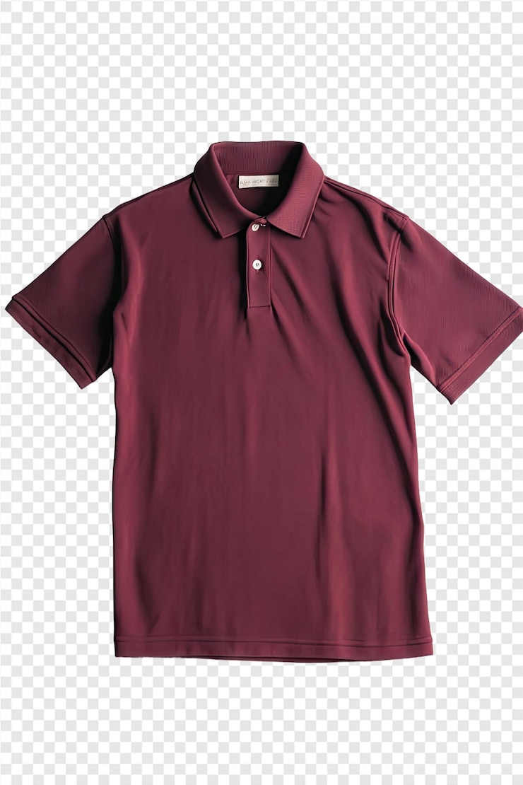 PSD uma camisa vermelha com um colarinho branco e um logotipo vermelho