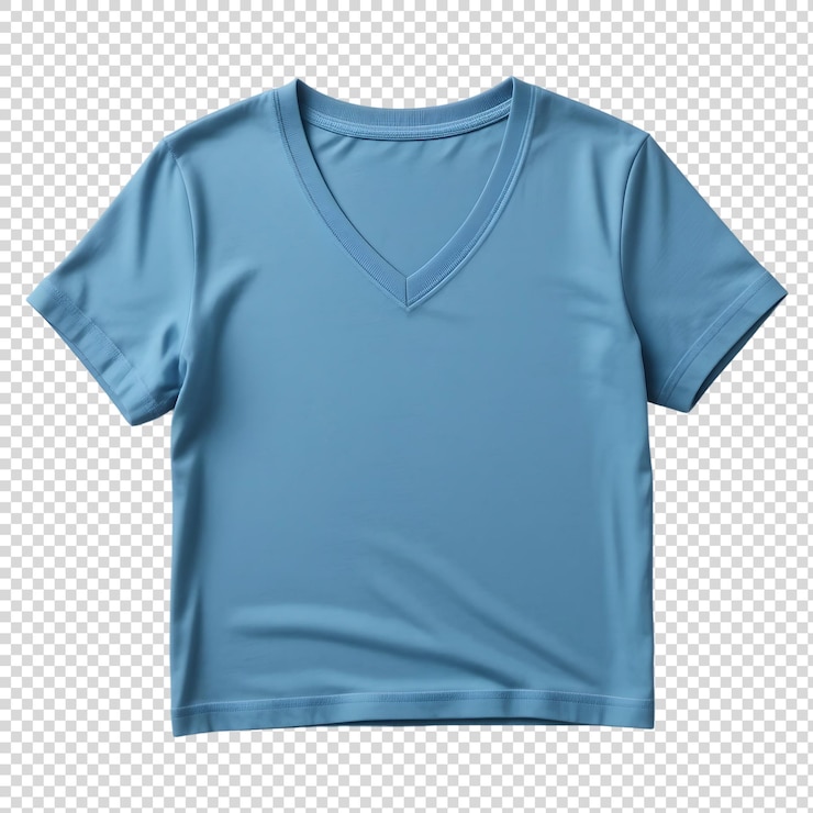 PSD uma camiseta azul com um logotipo branco