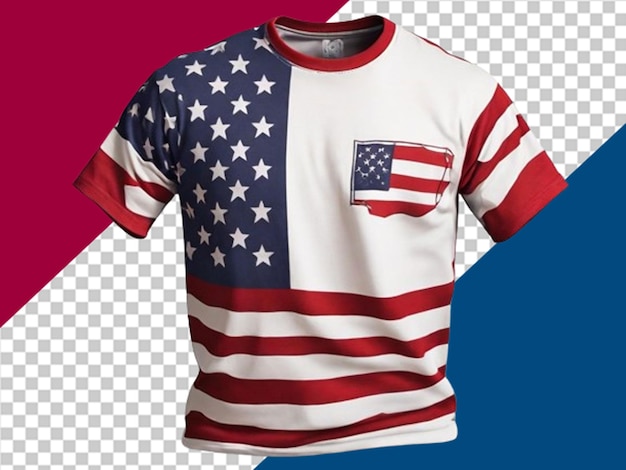 PSD uma camiseta desenhada com a bandeira americana