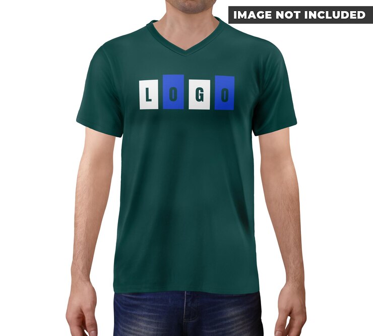 PSD uma camiseta verde com a palavra logotipo