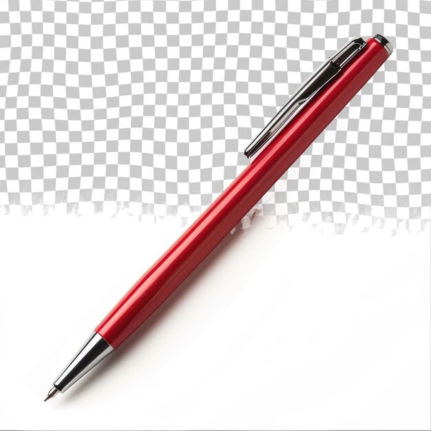 PSD uma caneta vermelha com uma tampa preta senta-se em um fundo branco