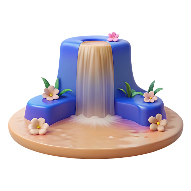 PSD uma característica de água com flores e plantas sobre ela