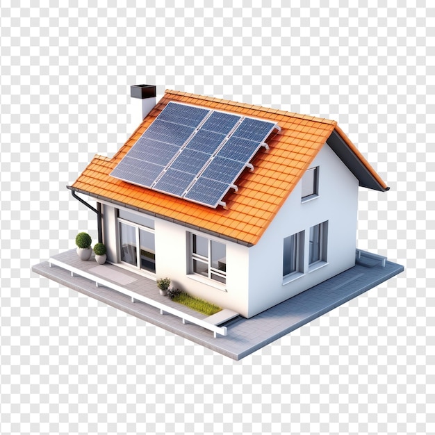 PSD uma casa que tem psd solar em fundo transparente
