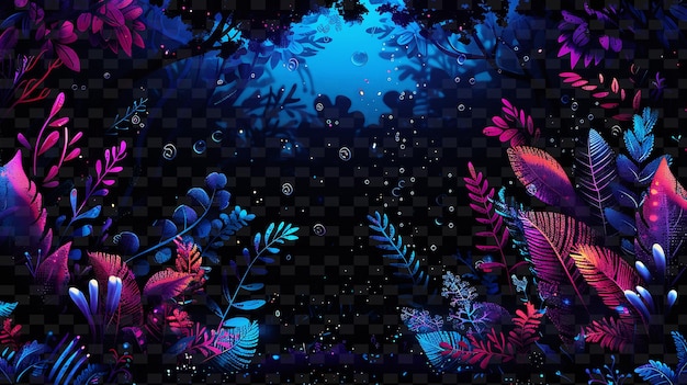 PSD uma cena subaquática colorida com corais e corais