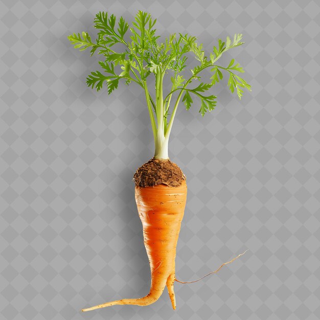 PSD uma cenoura está de pé ereta com as palavras cenoura na parte superior