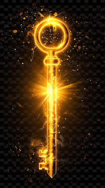 PSD uma chave dourada com a palavra chave no centro