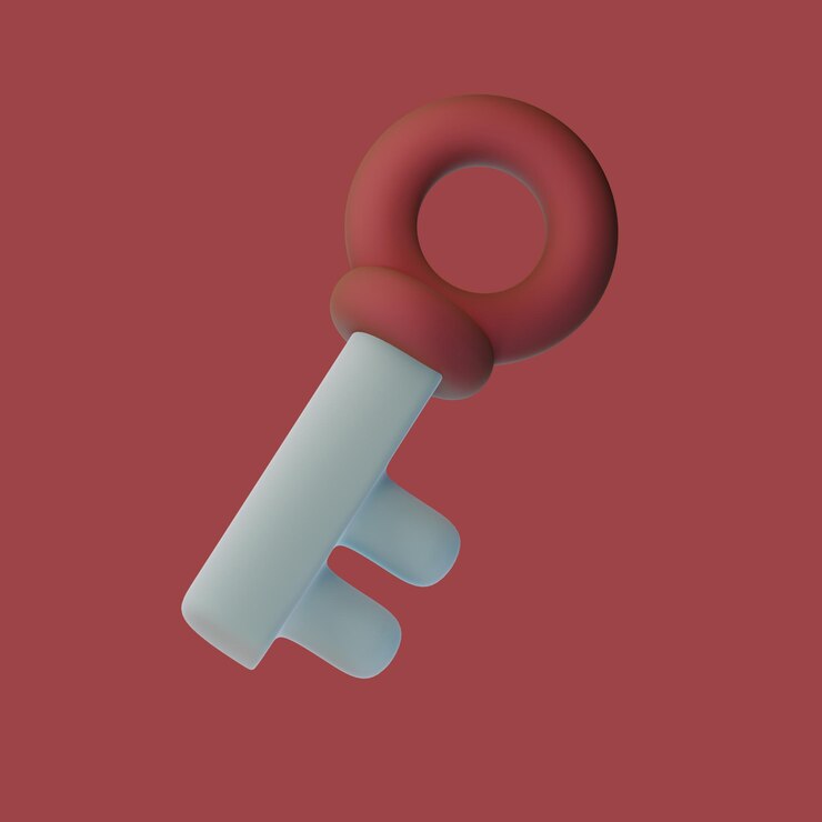 PSD uma chave vermelha com um fundo vermelho