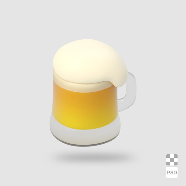 Uma chávena de cerveja.