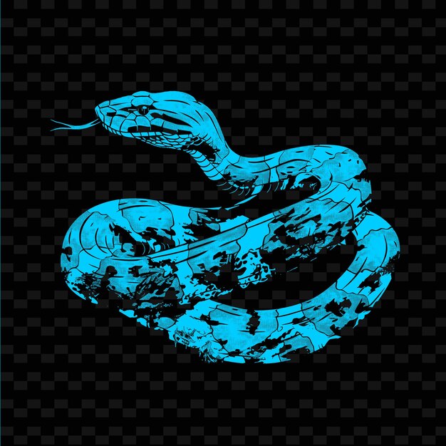 PSD uma cobra azul com uma cobra na cabeça