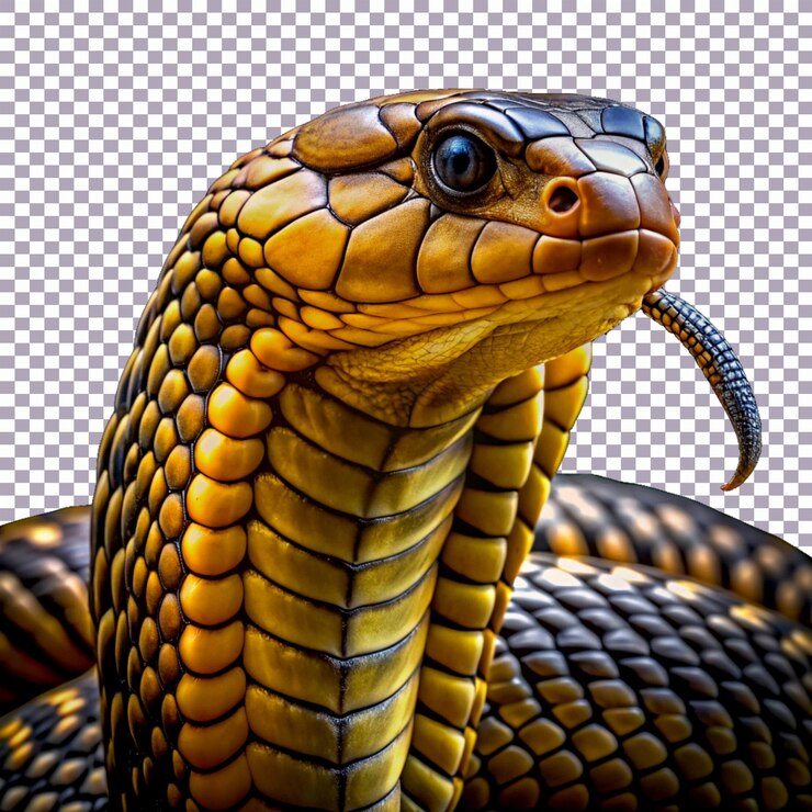 PSD uma cobra com óculos de sol na cabeça é mostrada