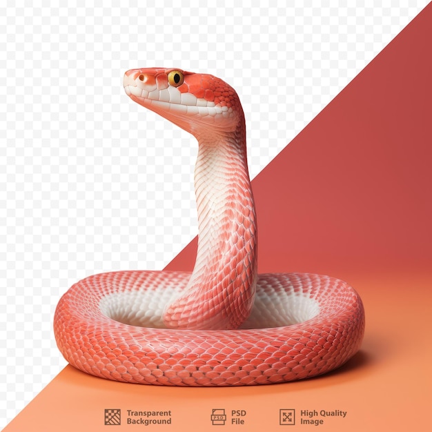 uma cobra com rosto vermelho e fundo vermelho.