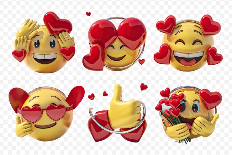 PSD uma colagem de diferentes personagens de desenhos animados, incluindo um objeto em forma de coração com um coração em forma de corazón