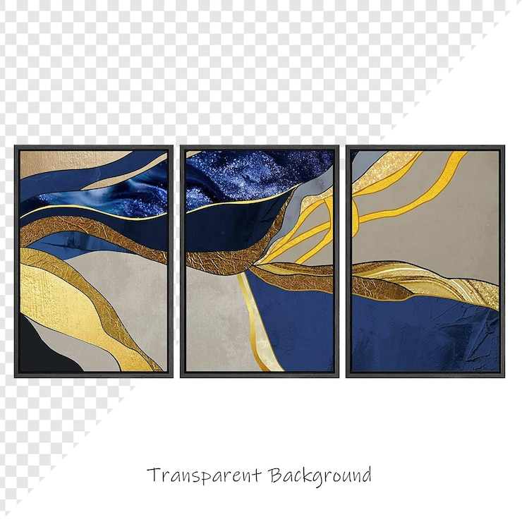 PSD uma colagem de fotos com uma imagem de um design azul e dourado