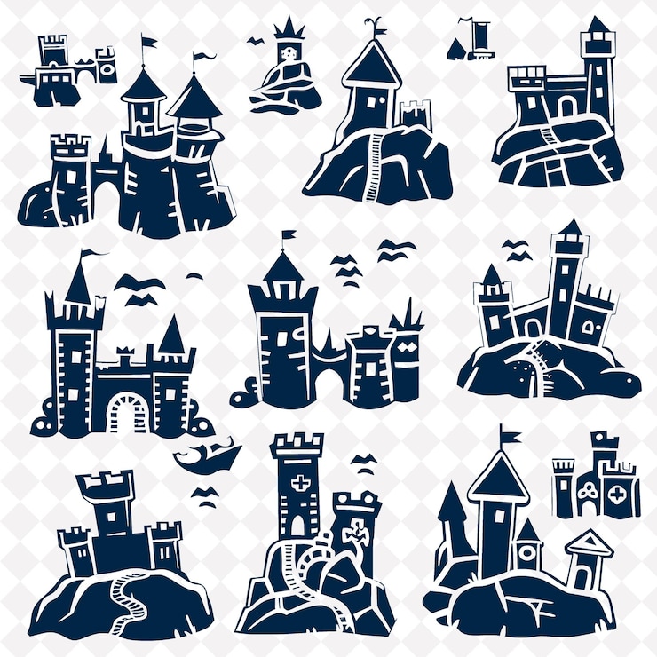 PSD uma coleção de imagens de castelo e castelo