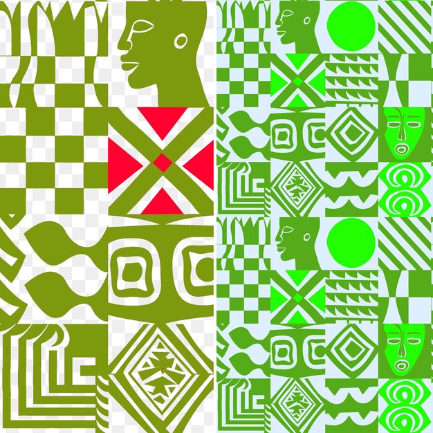 PSD uma coleção de padrões geométricos verdes e brancos