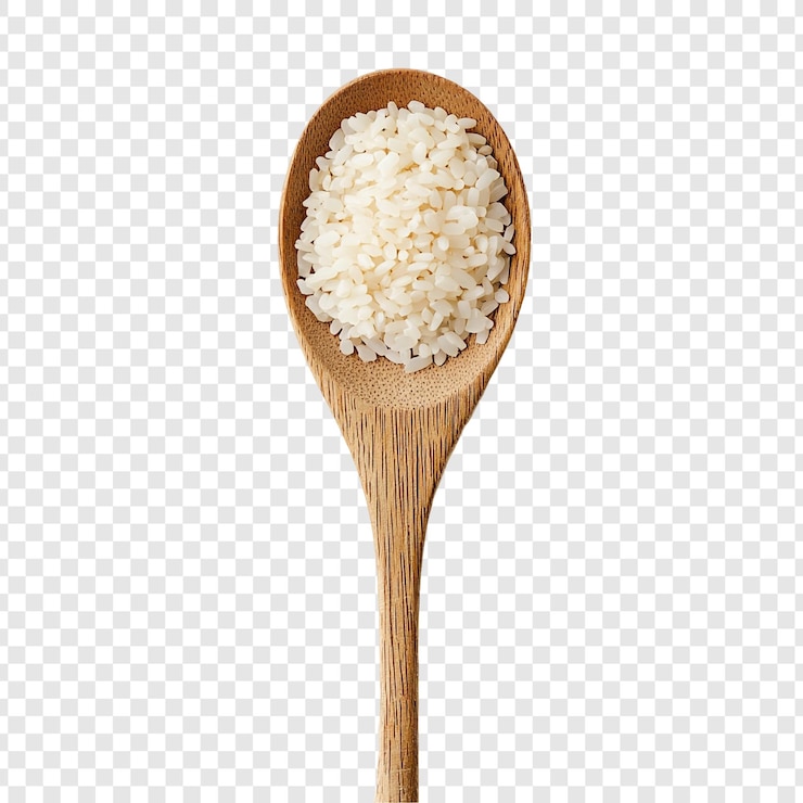 PSD uma colher de madeira com arroz
