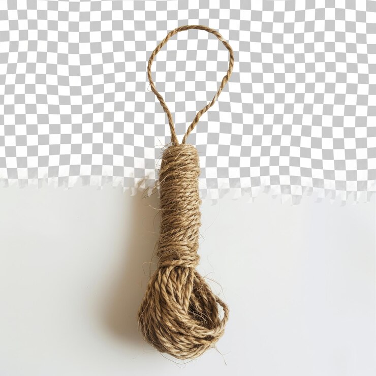 PSD uma corda com uma bola de fio pendurada dela