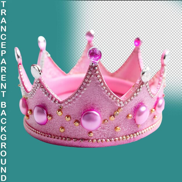 Uma coroa de cor pastel bonita e muito feminina em fundo transparente