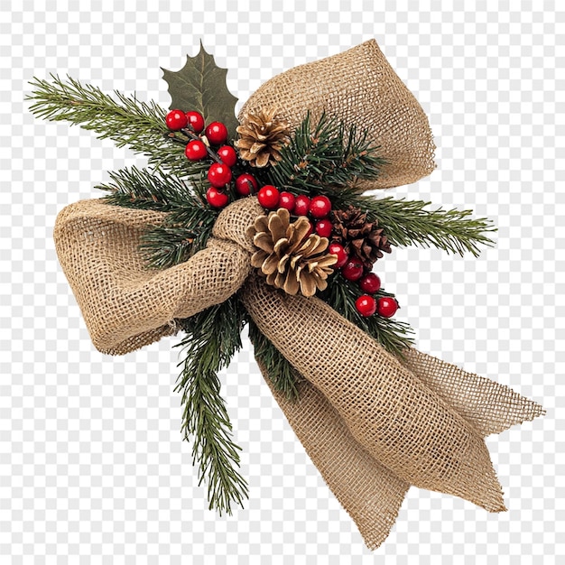 uma coroa de Natal com um laço