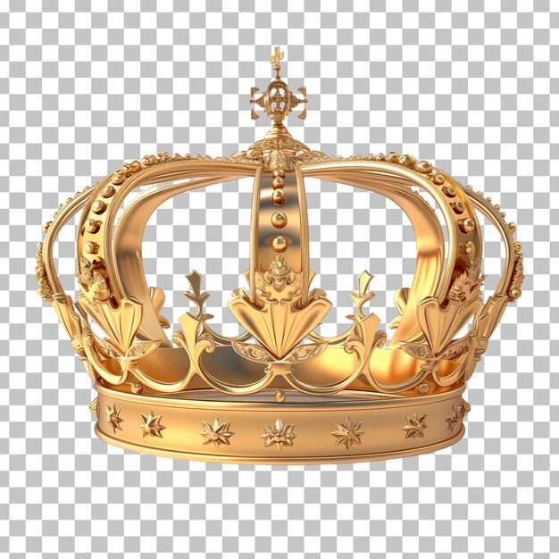 Uma coroa de ouro com a coroa em um fundo transparente