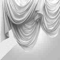 PSD uma cortina branca com um curtai branco