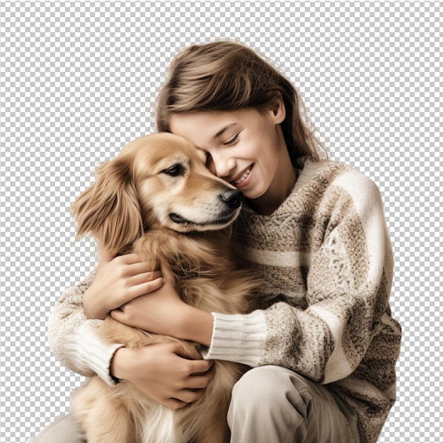 Uma criança adorável e um cão.