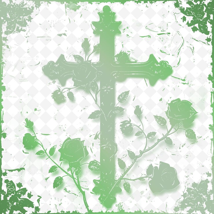 PSD uma cruz verde com uma cruz verde e as palavras "jesus" citadas