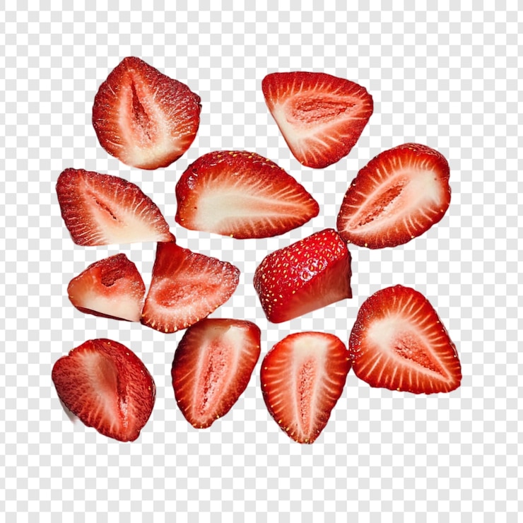 PSD uma deliciosa coleção de morangos em fatias