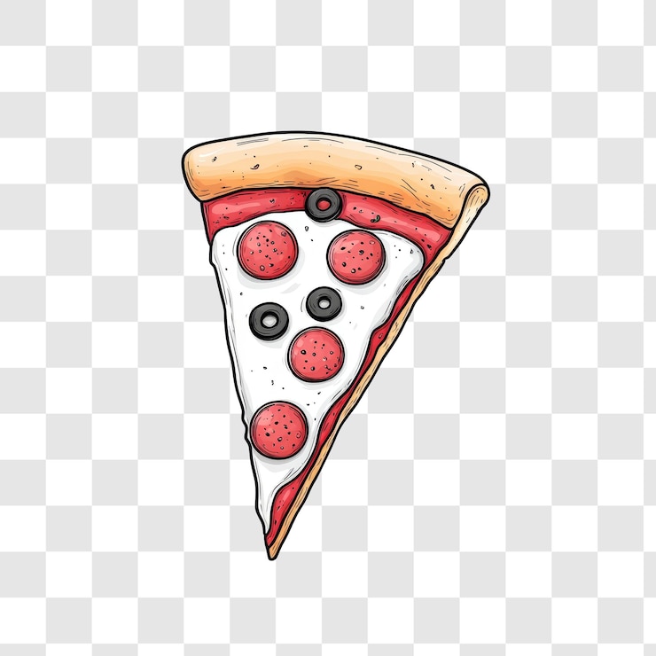 PSD uma deliciosa fatia de pizza de pepperoni com azeitonas