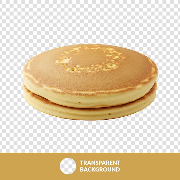 Uma deliciosa pilha de panquecas castanhas douradas em um fundo transparente