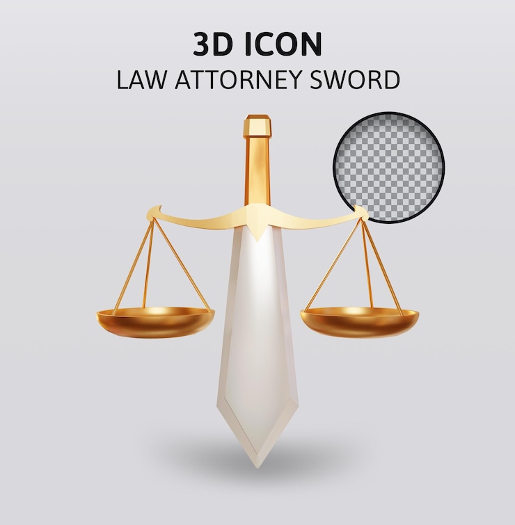 PSD uma espada de ouro com uma espada e uma espada que diz ícone 3d.