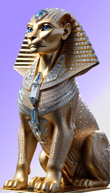 PSD uma estátua de ouro de um leão com uma espada na frente
