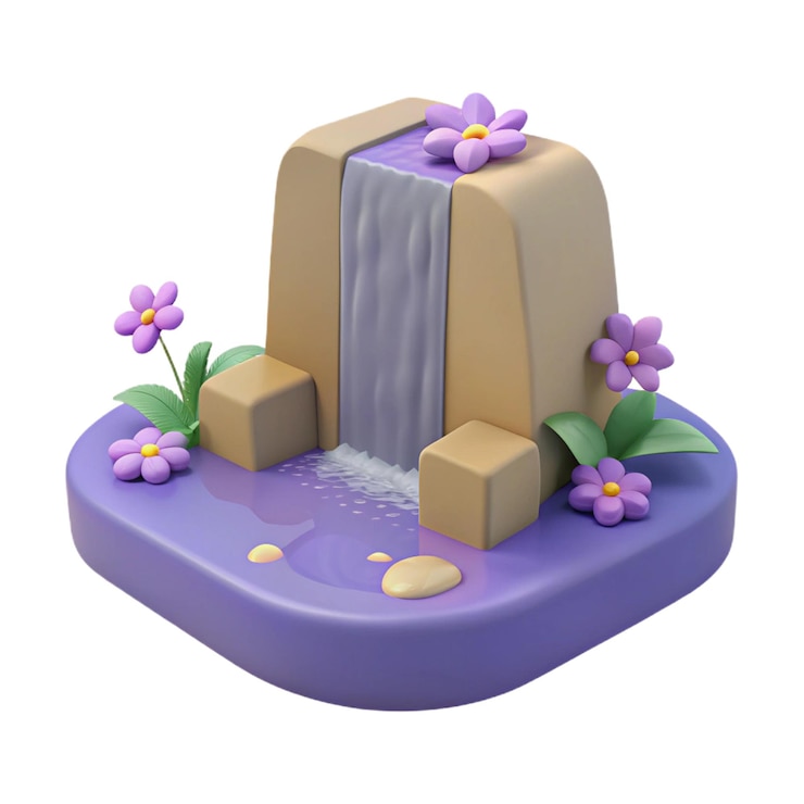PSD uma estátua de uma fonte com flores e água