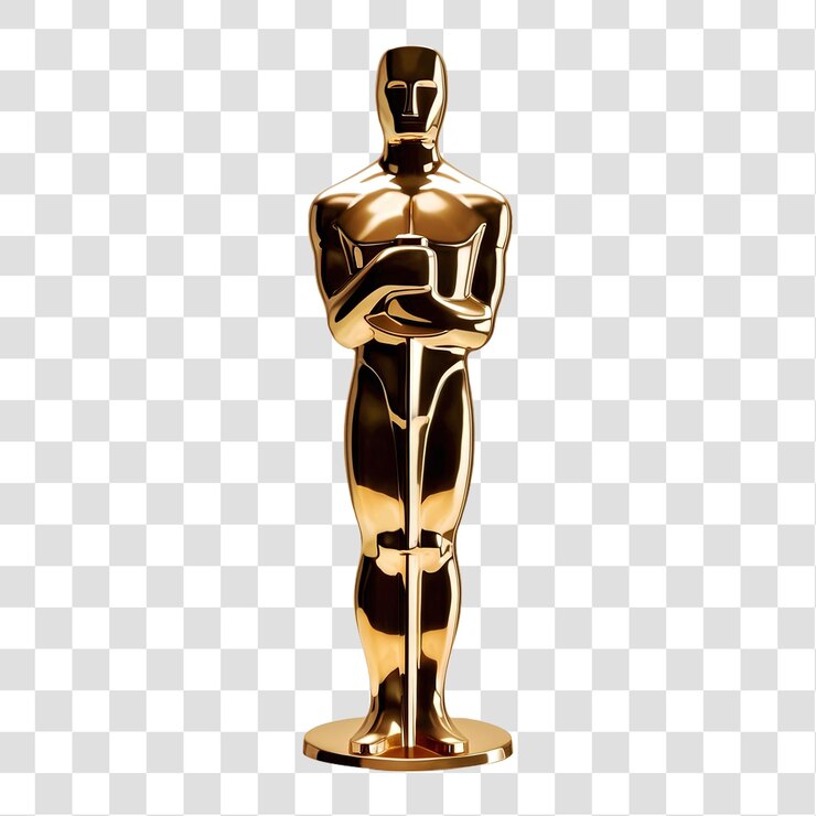 PSD uma estátua dourada do oscar isolada em um fundo transparente