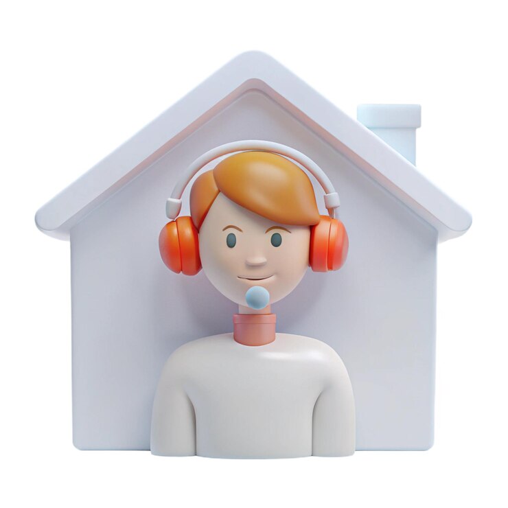 PSD uma estatueta de uma pessoa usando fones de ouvido está usando um microfone