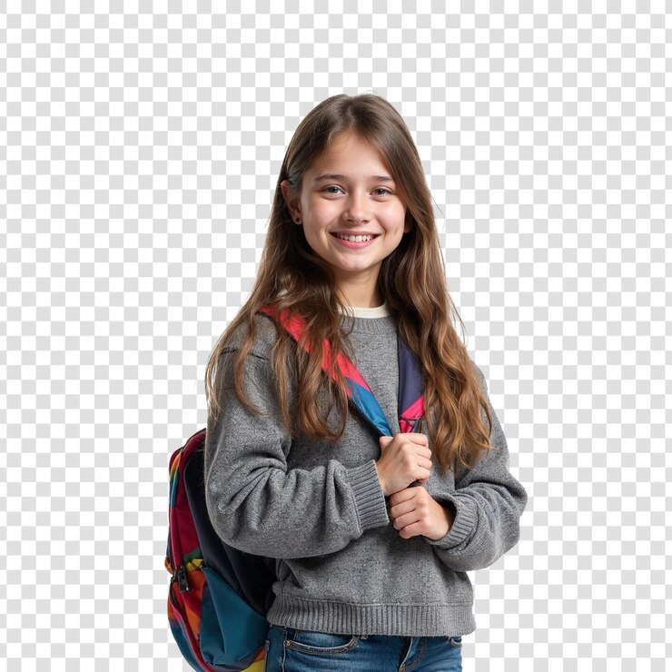PSD uma estudante de escola primária.
