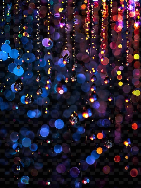 Uma exibição colorida de luzes e luzes é mostrada no fundo