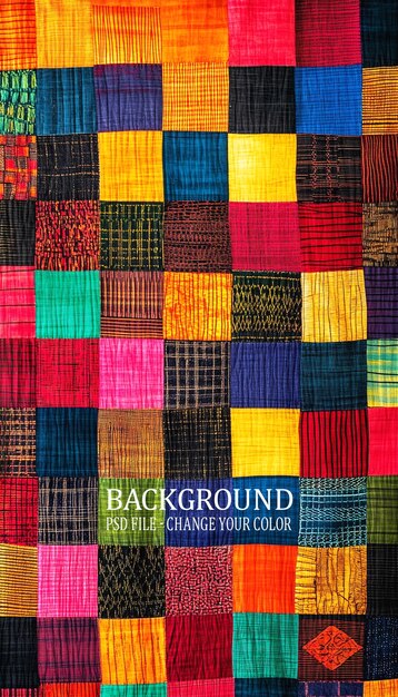 uma exibição colorida de tecido tecido de lã multicolorido um fundo de pano multicolorido
