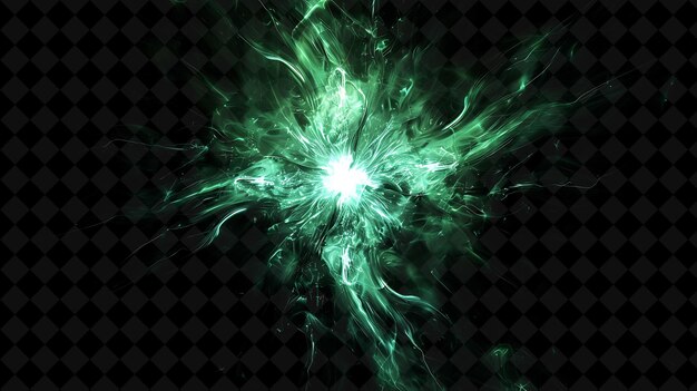 PSD uma explosão verde de gás é mostrada em um fundo escuro