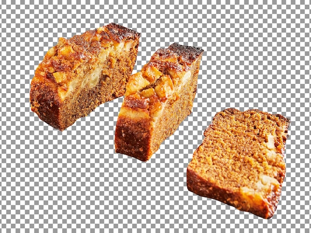 Uma fatia de fatias de torta de mel em fundo transparente