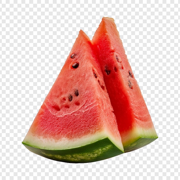 uma fatia de melancia com uma fatia cortada dela