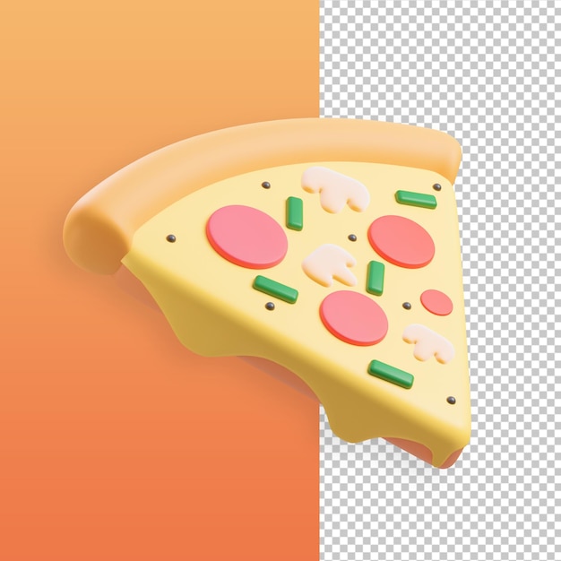 Uma fatia de pizza ilustração 3d