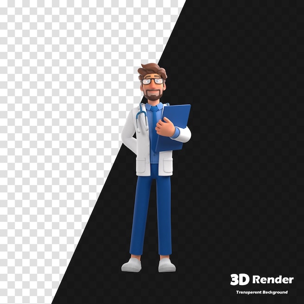uma figura de Lego de um médico com óculos e uma bata de laboratório branca